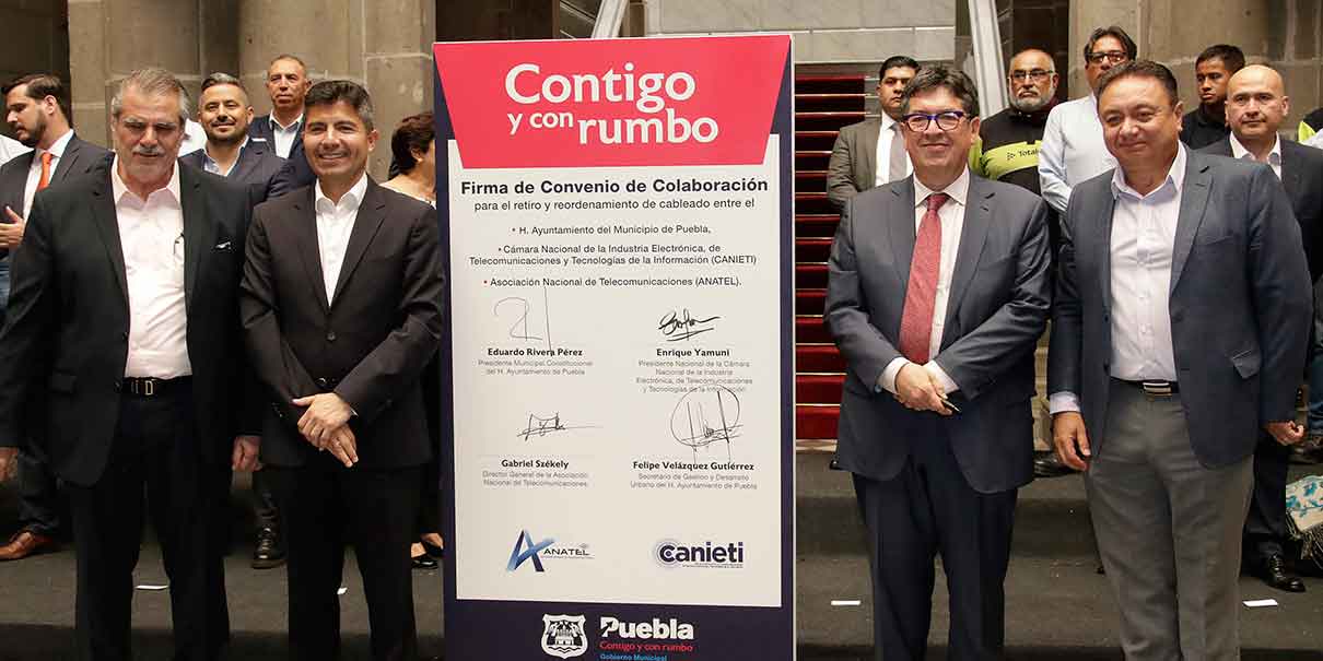 Pacta convenio el Ayuntamiento de Puebla para el retiro de cableado en la ciudad
