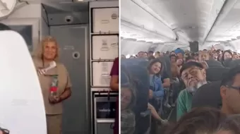 Denisse de Kalafe deleitó a los pasajeros de un avión cantando en el Día de las Madres