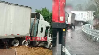 Reportan dos accidentes sobre al México-Puebla en Llano Grande y Xoxtla