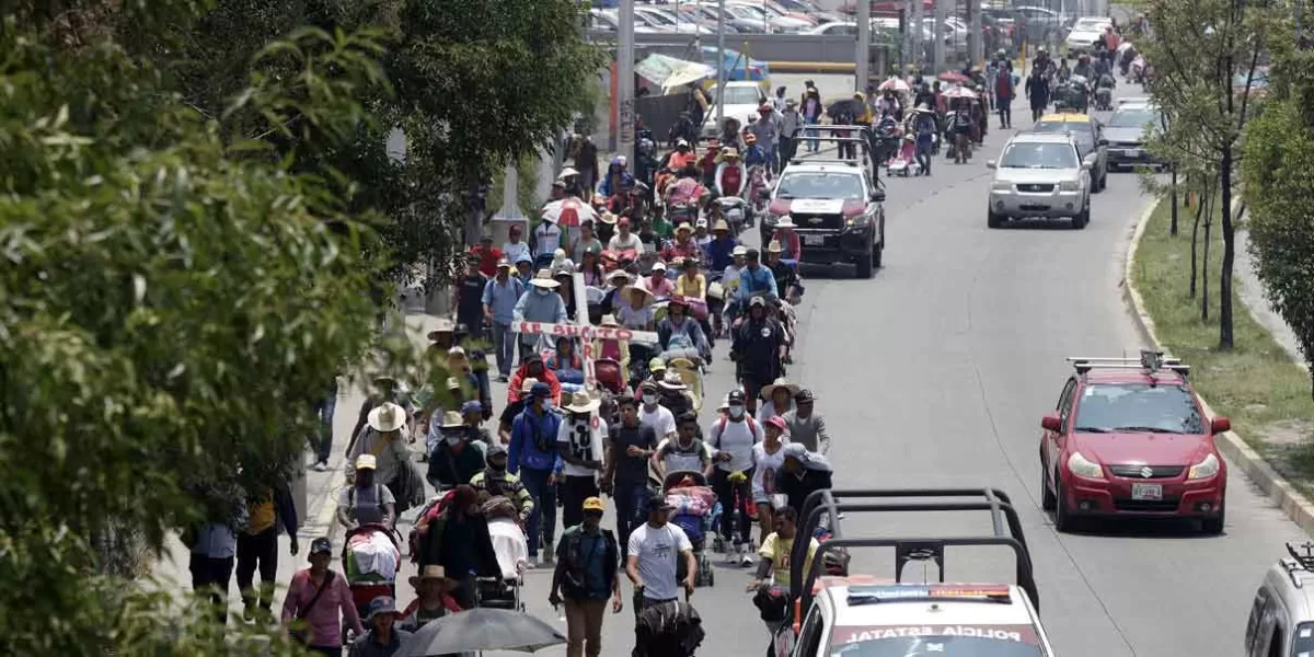 Llegan de Guatemala 600 migrantes a Puebla para seguir a EU
