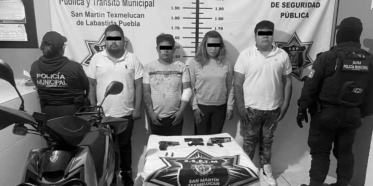 En Texmelucan, detienen a 4 integrantes de “Los Porcinos”, vinculados al fraude y robos