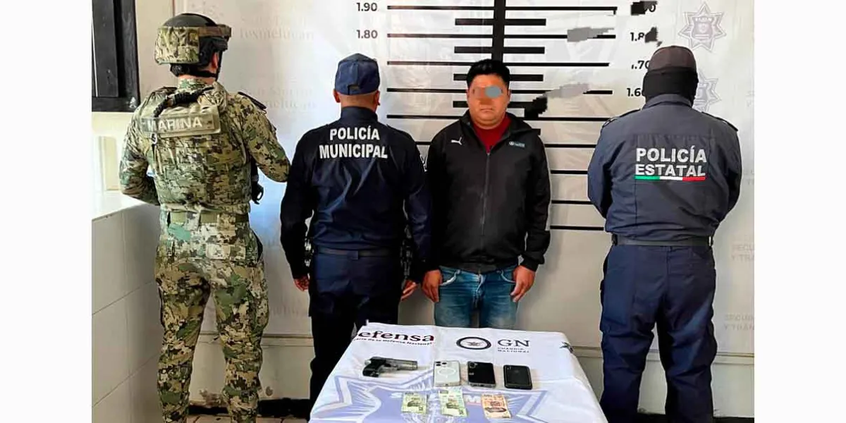 Aseguran a presunto ladrón en Moyotzingo tras robo de 100 mil pesos en compra falsa de vehículo