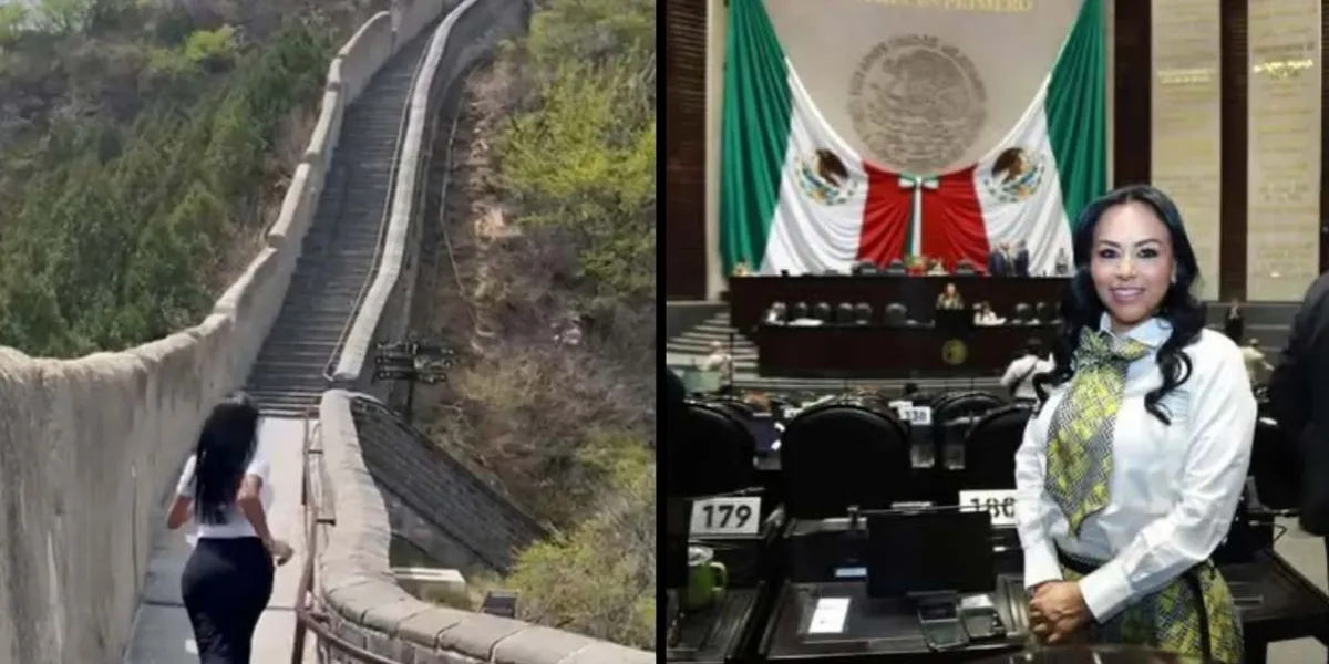 la diputada de Morena Sandra Anaya presume sus vacaciones en la Muralla China