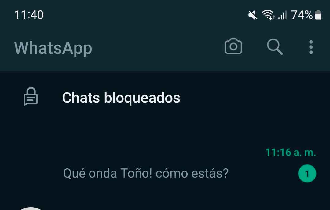 Bloqueo de chats en WhatsApp
