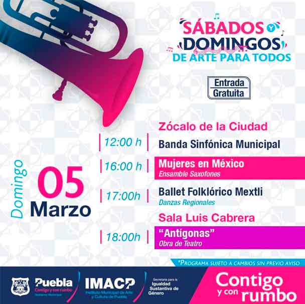 Actividades culturales en Puebla capital este fin de semana