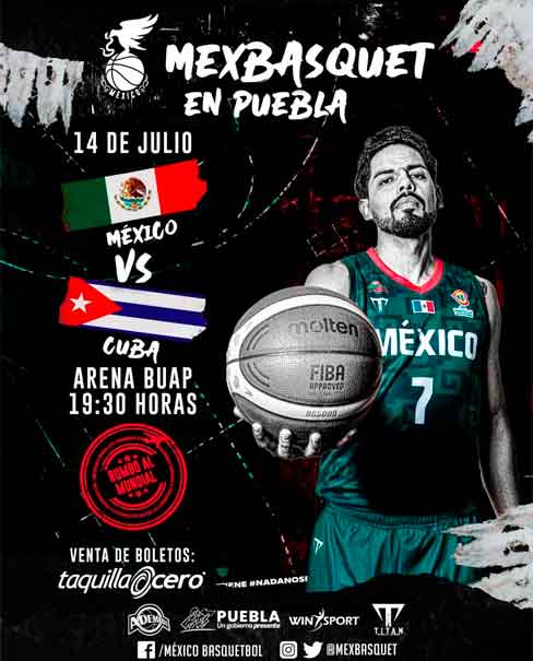 Asiste al partido de basquetbol México vs Cuba que se jugará en la Arena BUAP