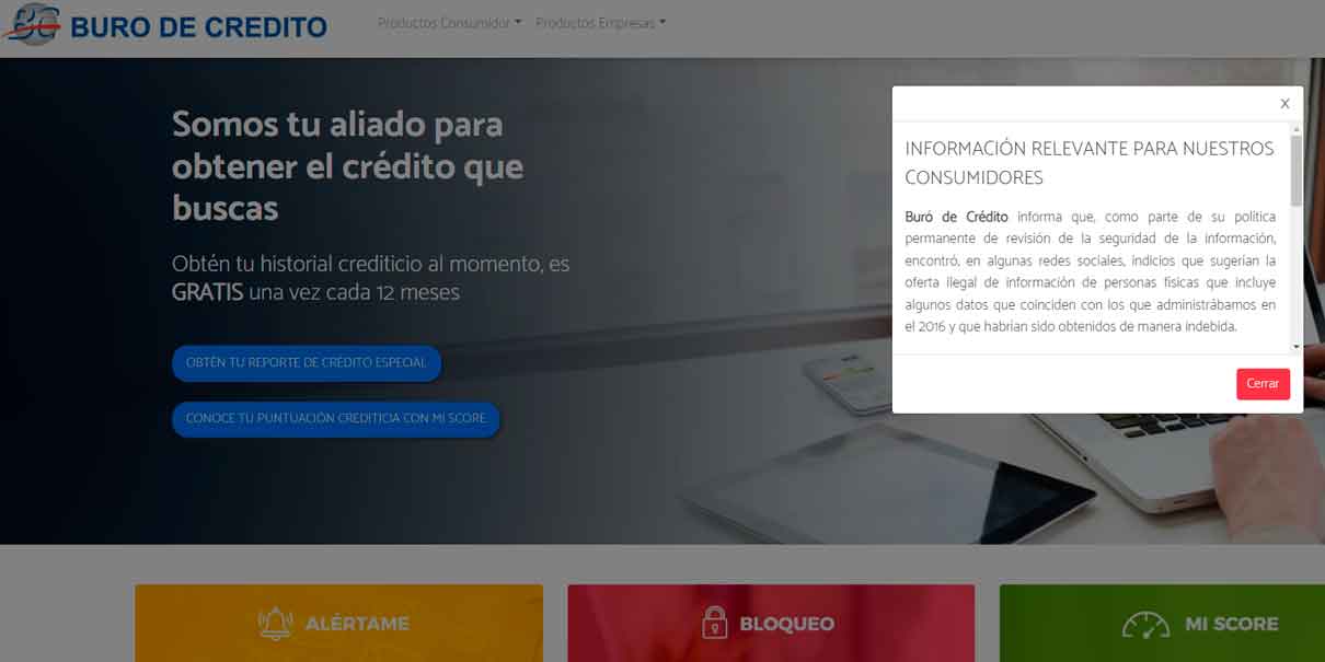 Buró de Crédito denuncia robo de datos de sus clientes y venden historial en internet