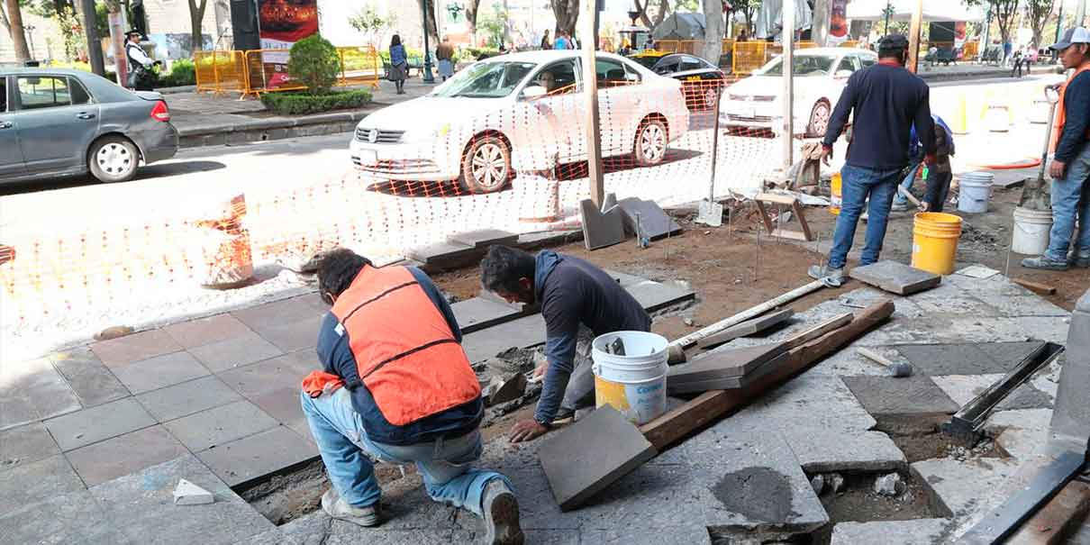 Avanzan obras para mejorar la imagen del centro histórico de Puebla capital