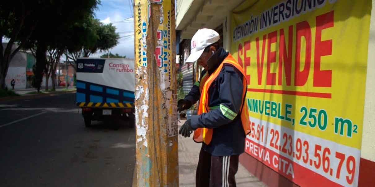 Dan mantenimiento a avenida y ciclopista de la 14 Sur en la capital poblana