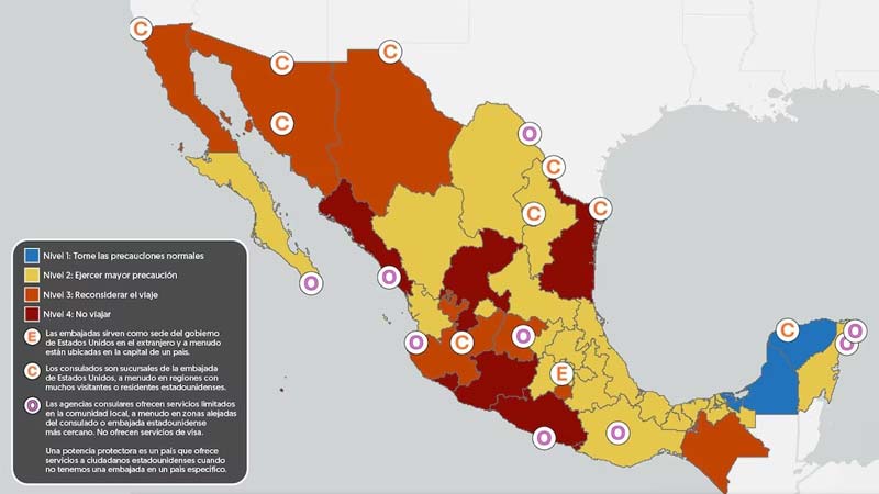 EU emite alerta de viaje por terrorismo y violencia en 30 estados de México