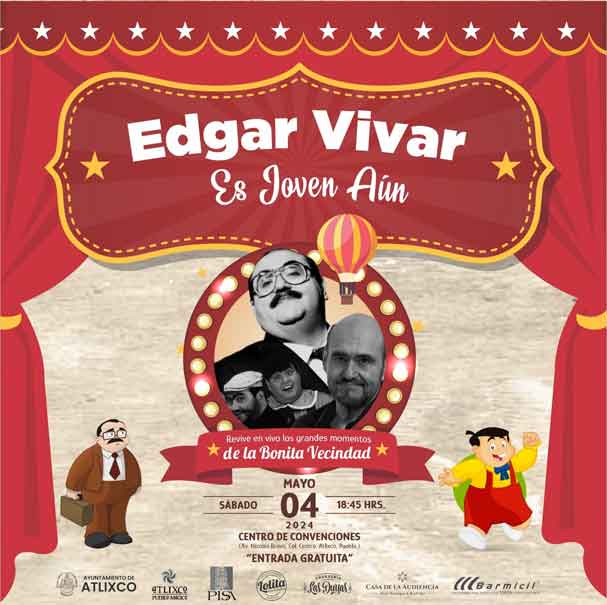 Edgar Vivar dará show gratuito a los atlixquenses