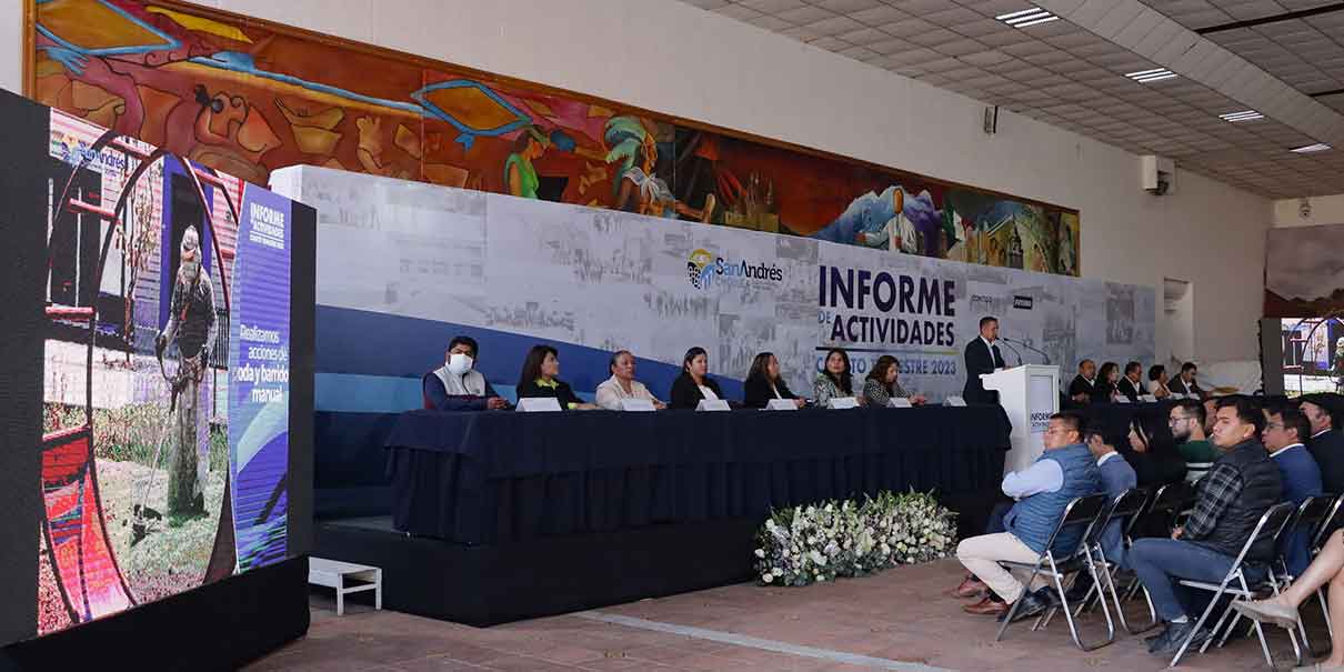 Edmundo Tlatehui informó logros para San Andrés Cholula durante último trimestre de 2023