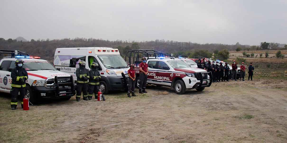 En recorrido, autoridades federales y estatales llaman a la calma en municipios cercanos al Popo