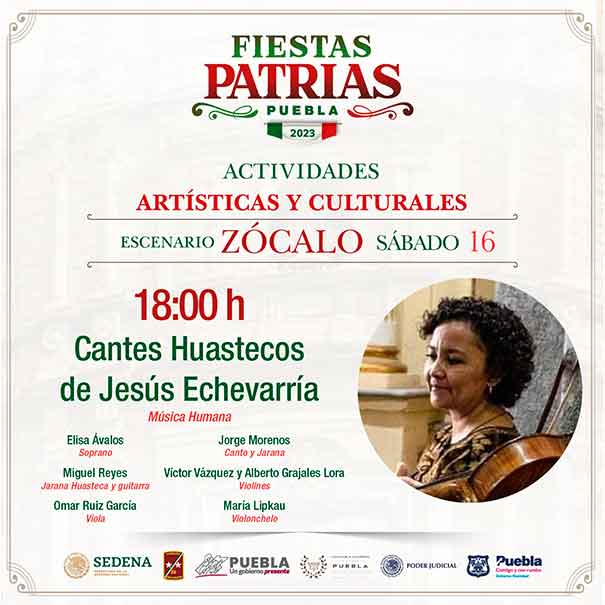 Esta es la cartelera artística para las fiestas patrias en Puebla capital