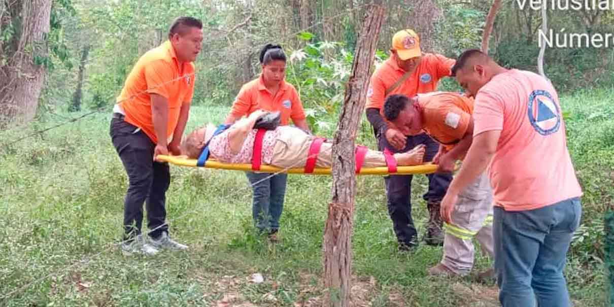 Familia se precipitó a barranca en la Sierra Norte, hubo un lesionado