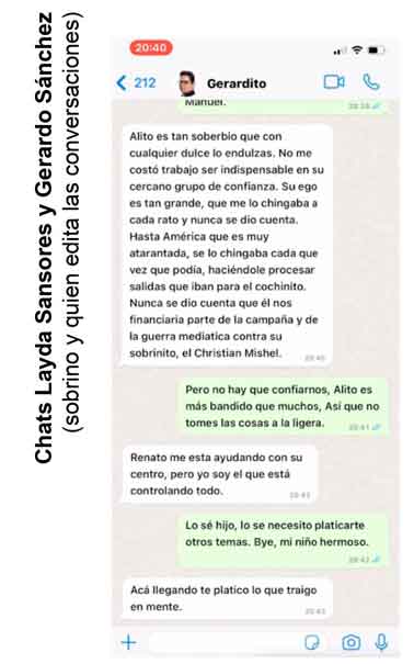 Filtran ahora chats de Layda Sansores, revelan que tenía infiltrados en el equipo de “Alito”