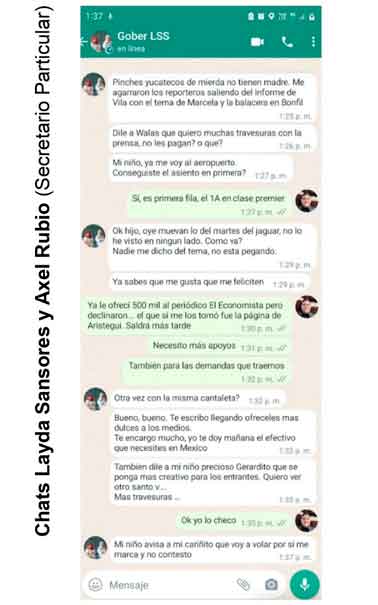 Filtran ahora chats de Layda Sansores, revelan que tenía infiltrados en el equipo de “Alito”