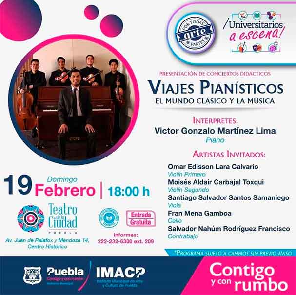 Fin de semana cultural en Puebla capital con talleres, cine, música y danza