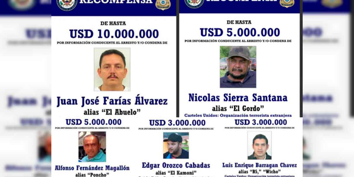 Criminales buscados por EU