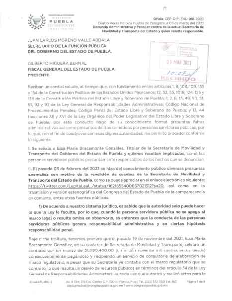 Guadalupe Leal pidió la renuncia de Elsa Bracamonte por al menos 4 delitos cometidos en Movilidad