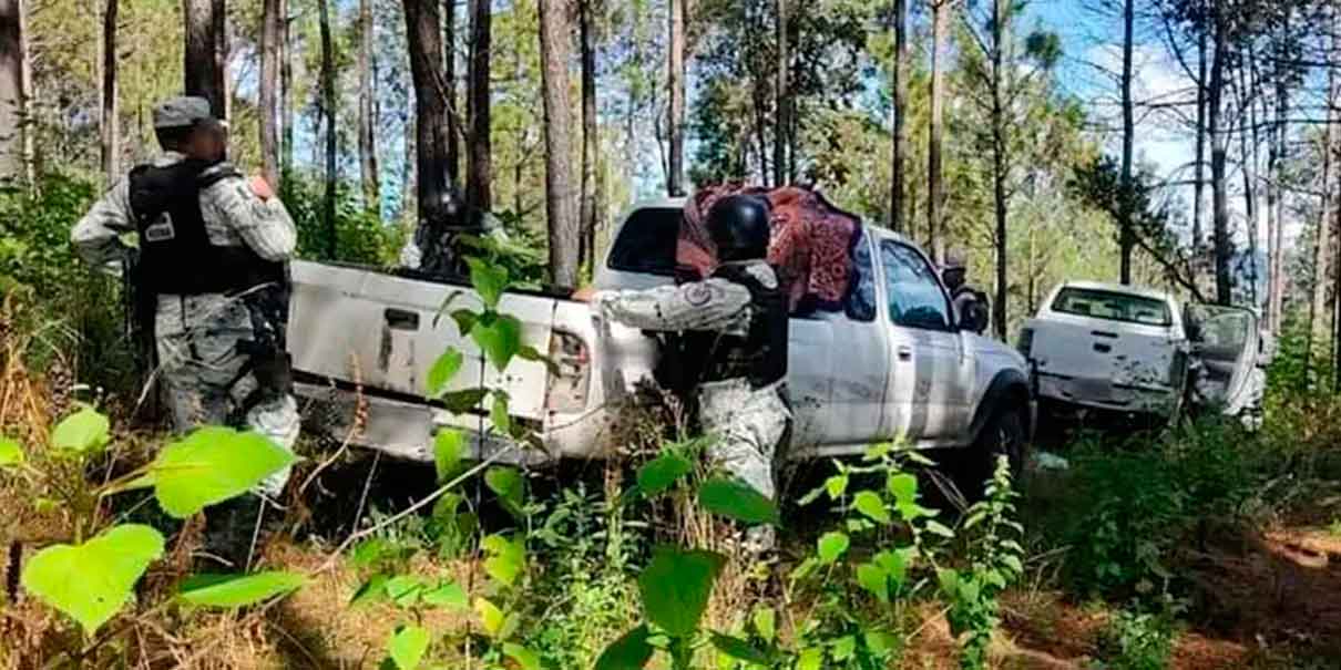 En Palmar de Bravo la Guardia Nacional aseguró armas, vehículos, chalecos y material bélico