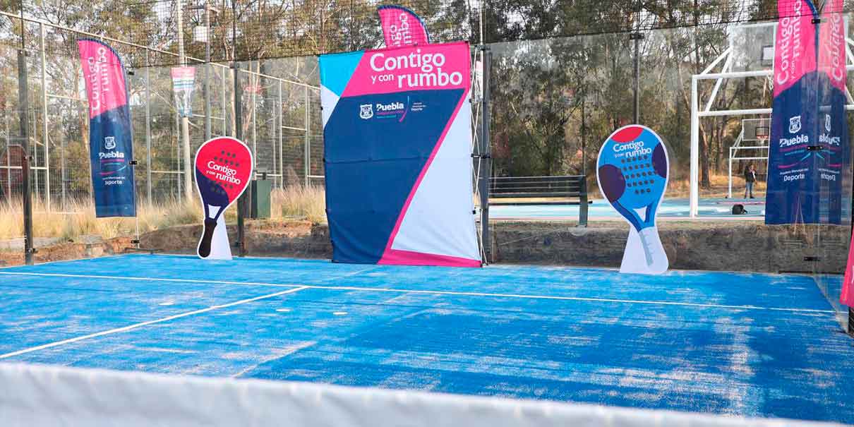 Lista para el torneo la Cancha de Pádel en el Parque de Amalucan