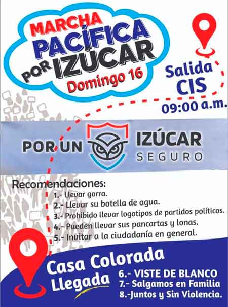 Marcha pacífica por la seguridad en Izúcar