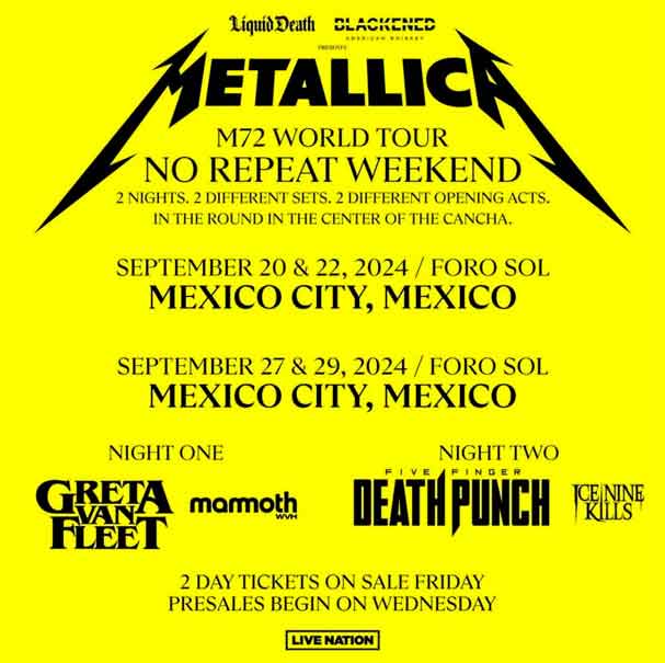 Metallica anuncia nuevo disco y gira mundial que incluye a México