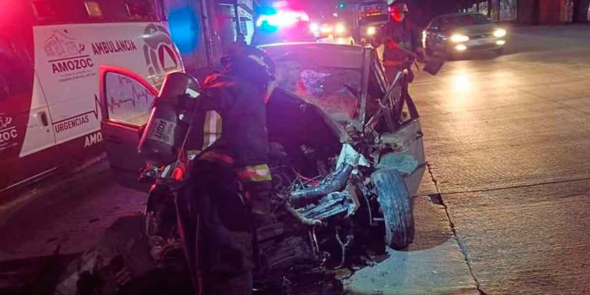 En choque frontal fallece automovilista en la federal Puebla-Amozoc