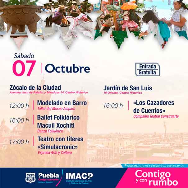 Municipio de Puebla oferta un fin de semana lleno de actividades artísticas y culturales