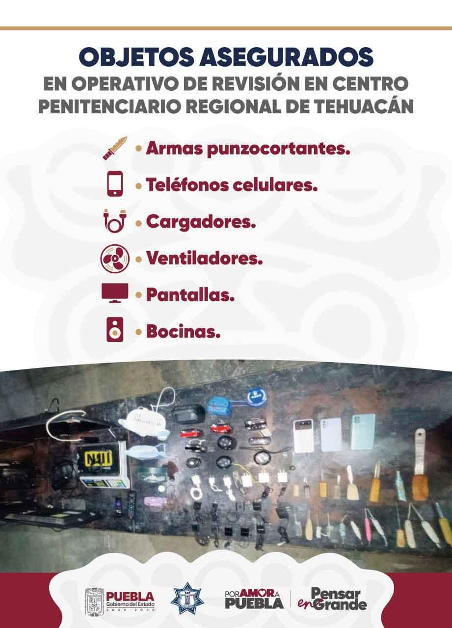 Operativo dejó a presos de Tehuacán sin música, celulares y sin pantallas de TV