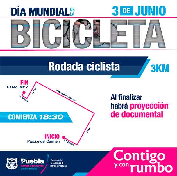 Puebla celebrará el día de la BICI con paseos y recorridos temáticos por la ciudad