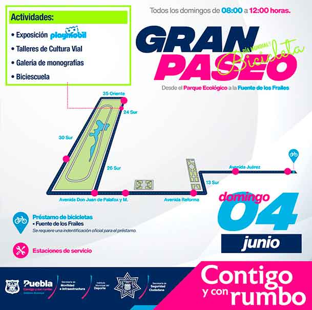 Puebla celebrará el día de la BICI con paseos y recorridos temáticos por la ciudad