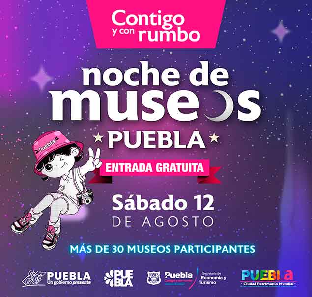 Puebla invita a disfrutar de la séptima Noche de Museos del 2023