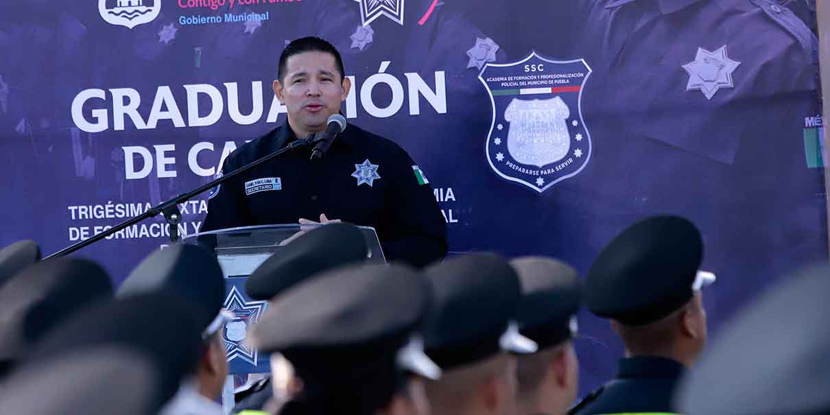 Refuerzan 61 nuevos cadetes a la policía municipal de Puebla