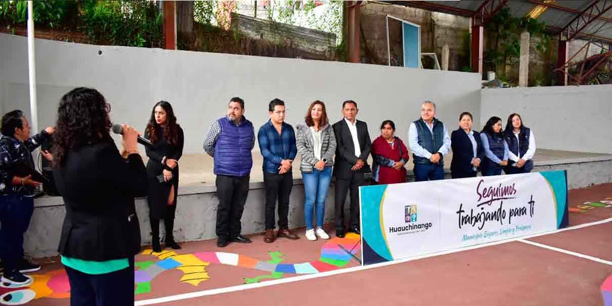 Más obras escolares para beneficio de alumnos de Huauchinango