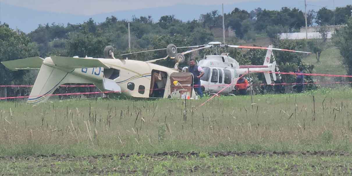 Se desplomó avioneta en Huejotzingo; hubo dos lesionados