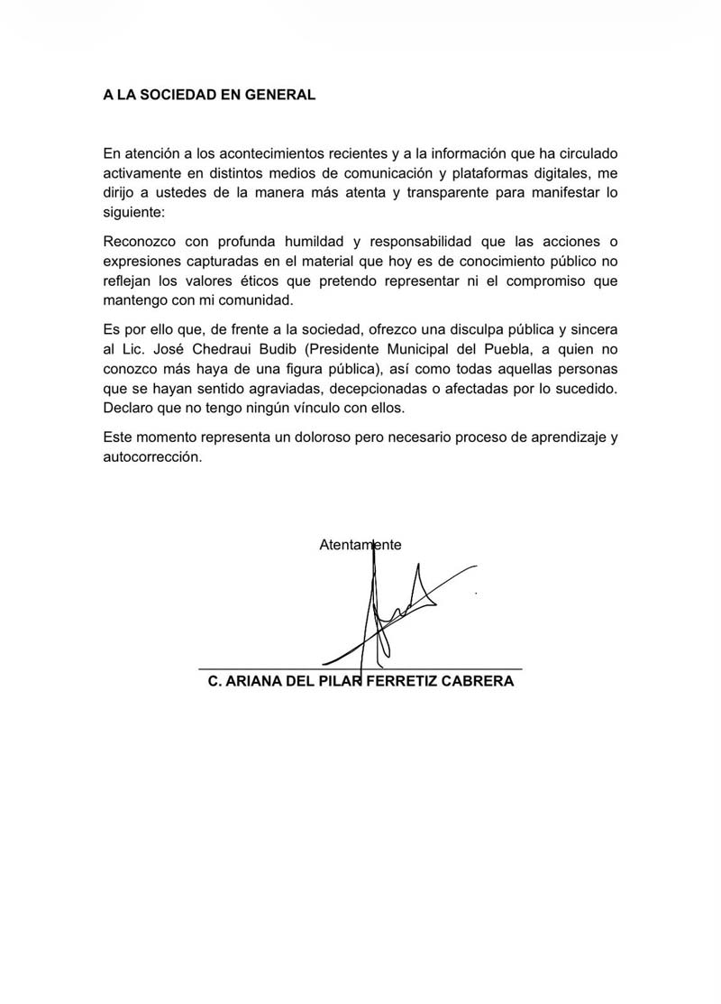 Ariana ofrece disculpa a Pepe Chedraui luego de señalarlo con “contador” del CJNG