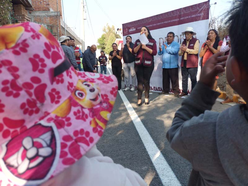Calle 4 Norte en San Juan Tlautla se rehabilita; acceso seguro al CAIC para estudiantes
