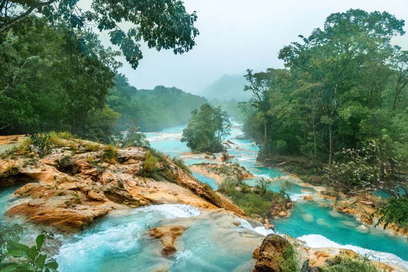 Cascadas de Agua Azul, Chiapas: donde el agua se vuelve azul y la naturaleza parece mágica