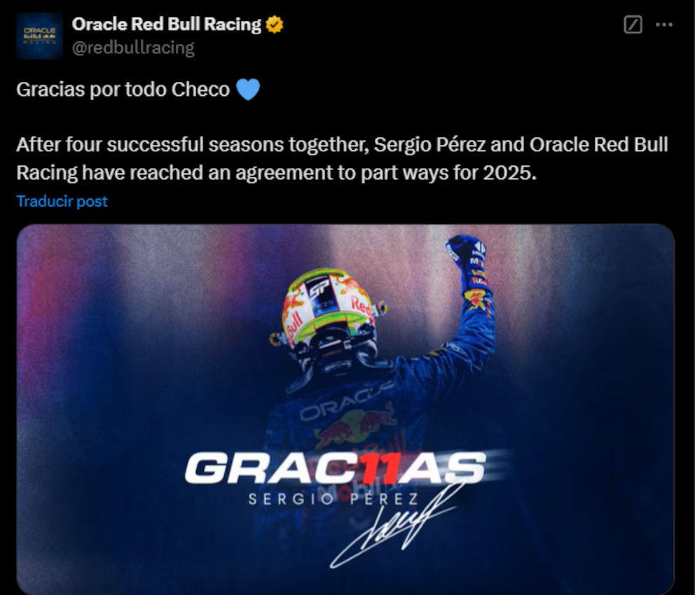 Carta a Checo Pérez