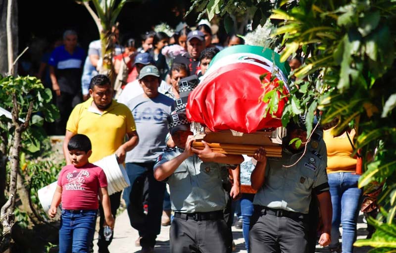Chicontla lloró al Sargento Juan Vázquez; un héroe al enfrentarse al CJNG