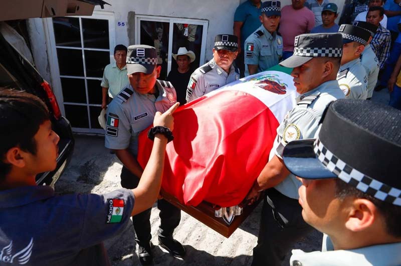 Chicontla lloró al Sargento Juan Vázquez; un héroe al enfrentarse al CJNG