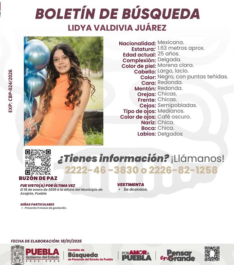 Esposo teme que Lydia esté secuestrada; desconoce si está embarazada