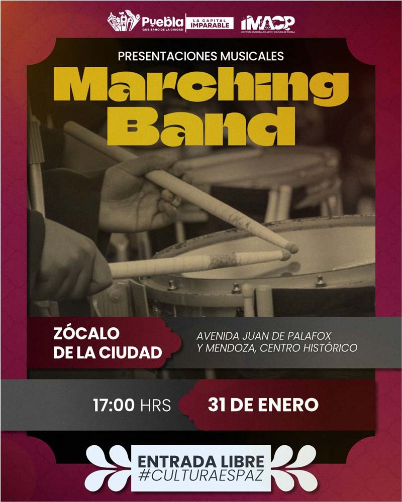 Este domingo, música y color con la Caballeros CEUA Marching Band en el Zócalo