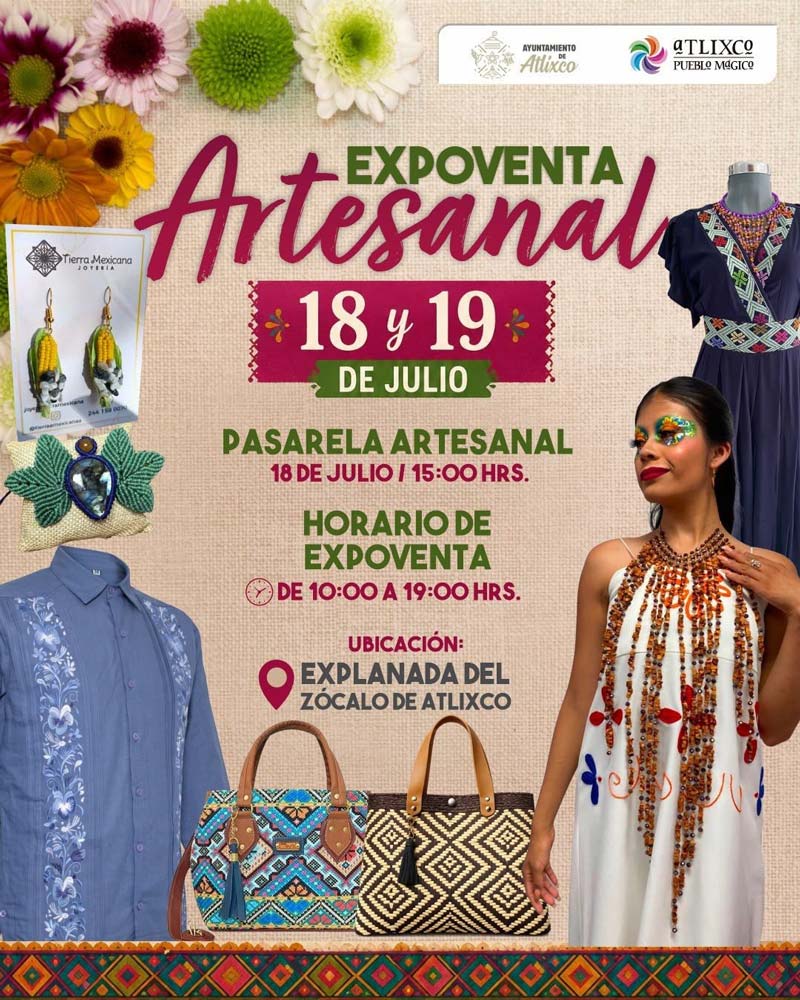 Este sábado Atlixco tendrá Pasarela Artesanal con ropa, joyería y productos hechos a mano
