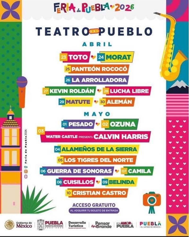 Feria de Puebla 2026: fechas, artistas y precios del Palenque