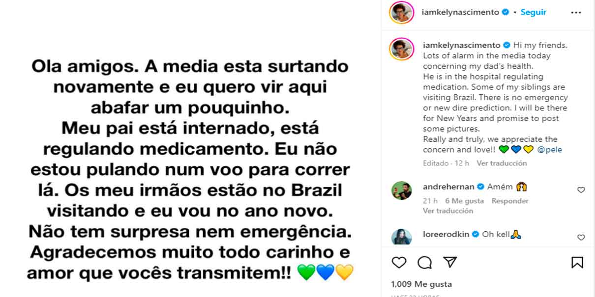 Pelé es hospitalizado de emergencia por problemas cardiacos