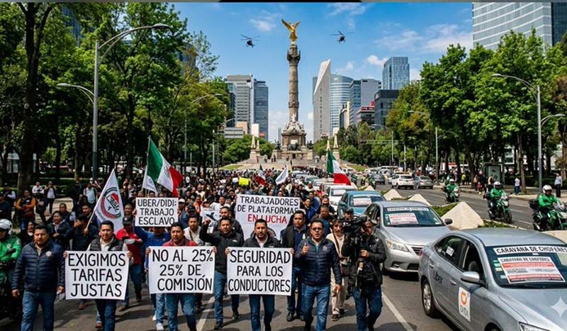 Protesta de Uber y DiDi en CDMX: choferes exigen frenar comisiones y mejorar ingresos