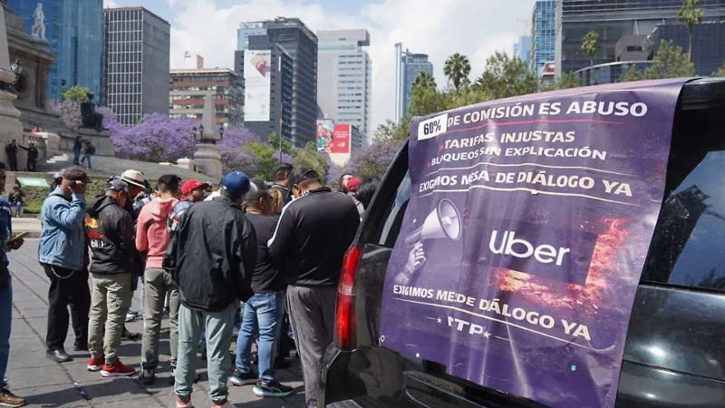 Protesta de Uber y DiDi en CDMX: choferes exigen frenar comisiones y mejorar ingresos